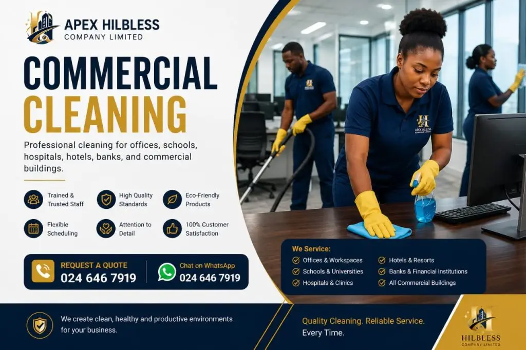 Professional Cleaning Services in Accra Ghana - Apex HilBless
